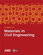Journal of Materials in Civil Engineering cover with an image of metal nuts on a red background. The journal title, ASCE logo, and Construction Institute logo are also on the cover.